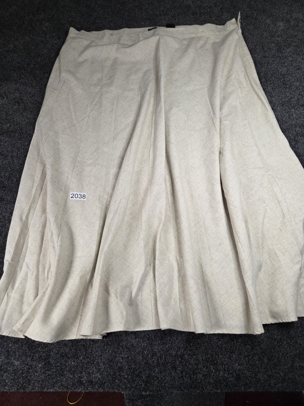 Crossing Pointe 28W Plus Maxi Skirt Natural Linen Blend A Line Boho